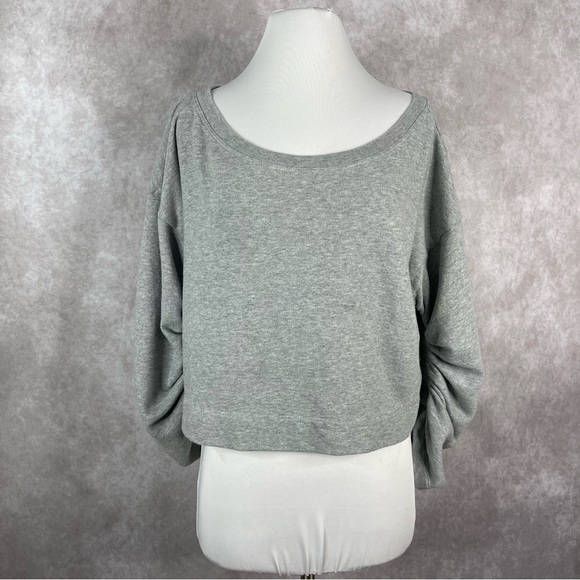 A.L.C Ember Ruched Sleeve Sweatshirt In Gray Women's Size XS - Picture 2 of 9